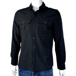 Bruno Luxe Mens Small Dress Shirt Button Down Long Sleeve New York Black New